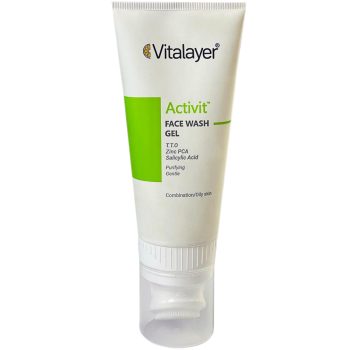 ژل براش شستشوی صورت اکتیویت مناسب پوست‌های مختلط و چرب ویتالیر ۲۰۰ میل (سبز)