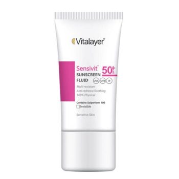 فلوئید ضد آفتاب +SPF50 بی‌رنگ سنسی‌ویت مناسب پوست حساس ویتالیر ۵۰ میلی لیتر