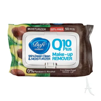 دستمال مرطوب Q10 پلاس پاک کننده آرایش دافی 50 عددی (میوه ای)