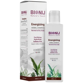 شامپو گیاهی انرژی‌زای بیونیج مناسب موهای نرمال تا خشک