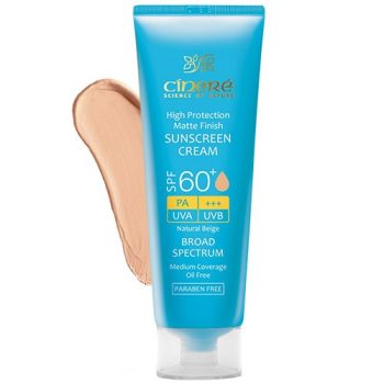 کرم ضد آفتاب رنگی مات SPF60 سینره بژ طبیعی 50 میلی‌لیتر