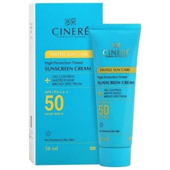 کرم ضد آفتاب رنگی SPF50 پلاس سینره بژ روشن 50 میلی‌لیتر